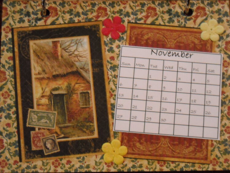 French Country Desk Calendar (November)
