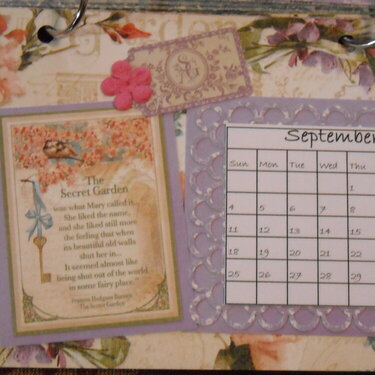 Secret Garden Desk Calendar (September)