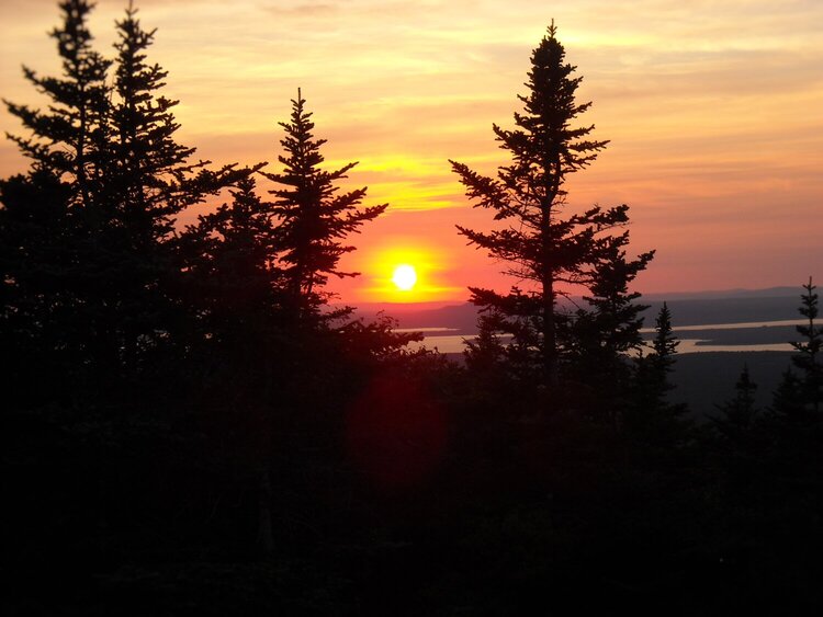 Sunset from Cadillac Mountain in Maine