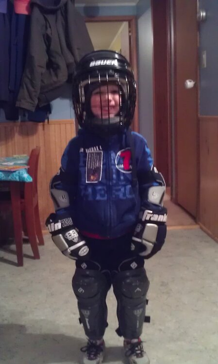 Evan in his Hockey Gear