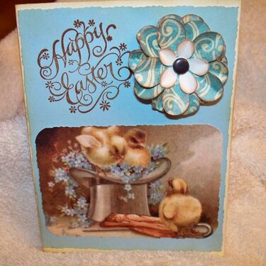 Vintage Victorian Happy Easter w/chicks