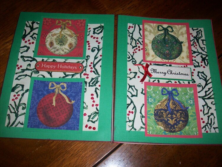 Both cards for the Christmas Cards