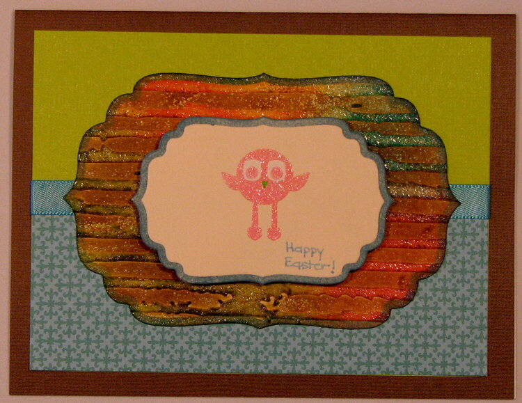 Easter card using reverse stencilling