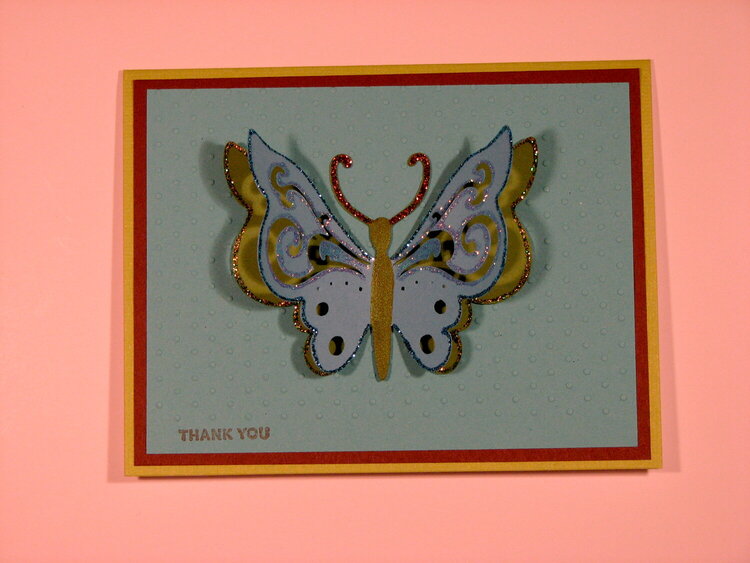Butterfly Thank you card