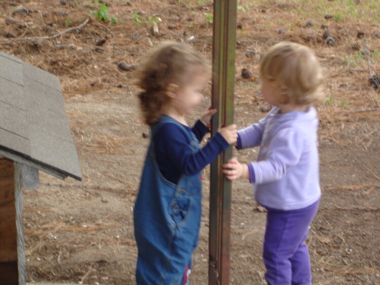 Chloe and Trinty saying i loves you more no i do and then they kiss and play ring around the rosie, best picture i have ever had