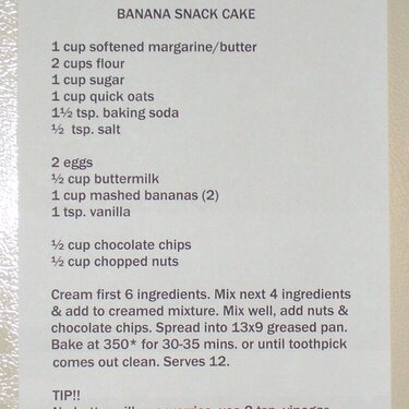 MINI WK 3...[POD]...[13 sweet]...Banana Snack Cake