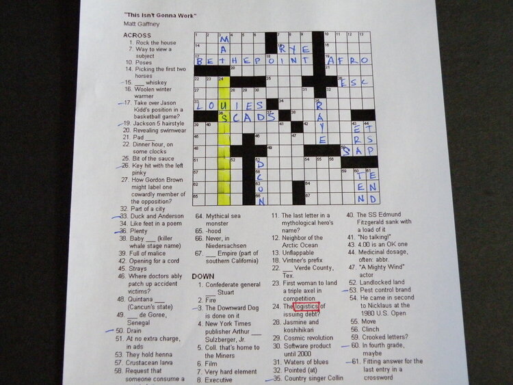MINI WK 1...[POD]...[3 logistics]...Crossword puzzle