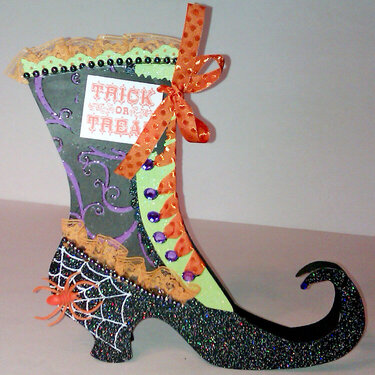 Witch shoe card for my sister.