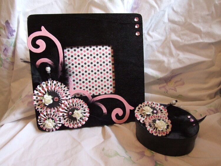 A handmade photo frame and trinket box