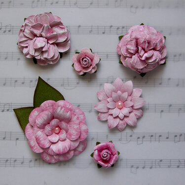 Handmade flowers for Pebbles&#039; Swap