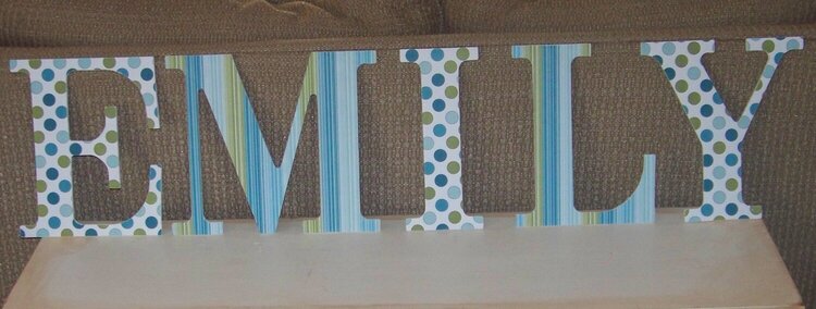 Wooden Wall Letters in Greens and Blues