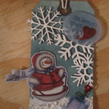 Snowman gift tag