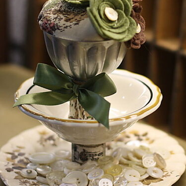 3 tier pin cushion and plate