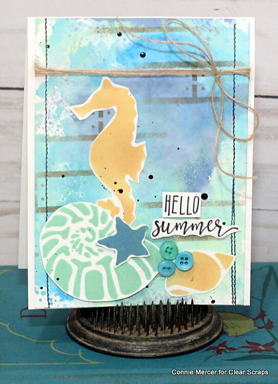 Clear Scraps sea shell card1