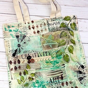 Mixed media canvas tote