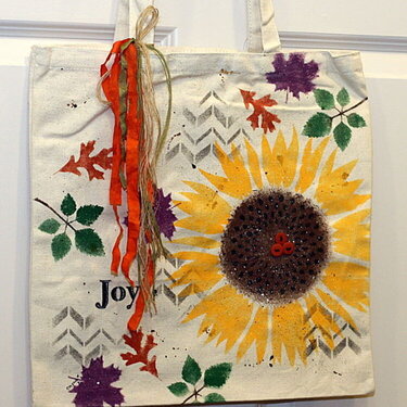 stenciled tote bag