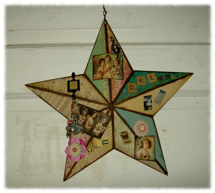 Shabby Chic altered tin star