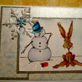 WHIMSEY  SNOWMAN AND BUNNY