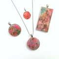 Alcohol ink and polymer clay pendants