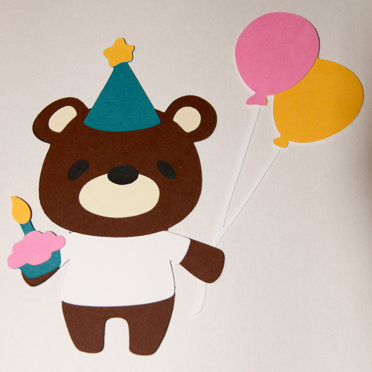 7 Layer Birthday Bear Die Cut