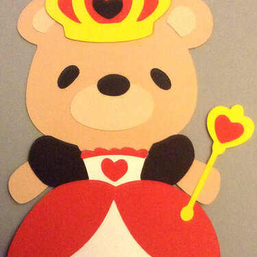Queen of Hearts 7 layer die cut bear