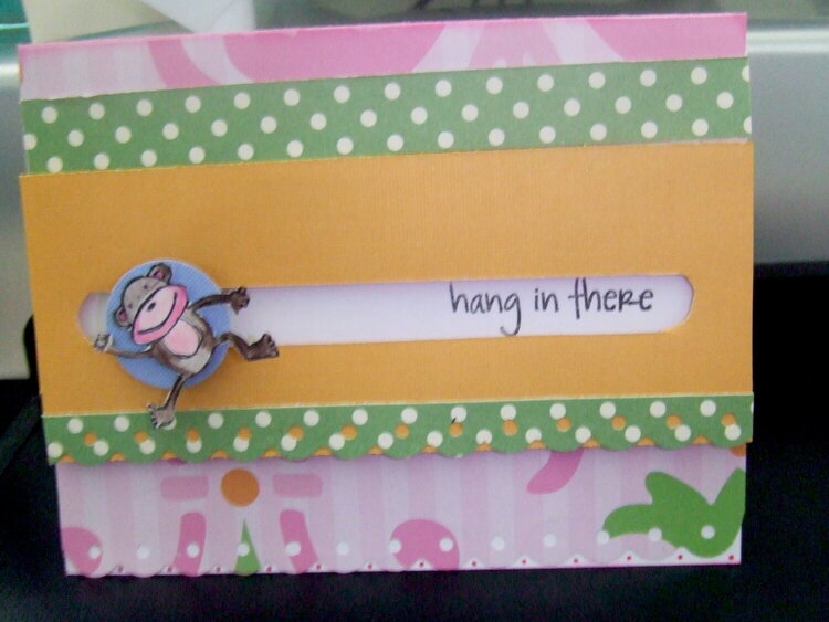 Hang in there - flying monkey card