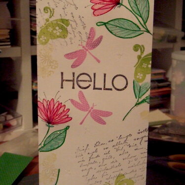A tall HELLO card...