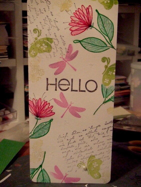 A tall HELLO card...