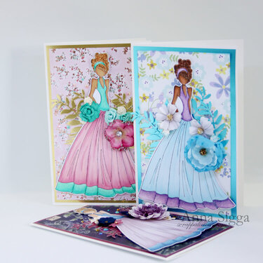 Trio of Glam Girls cards