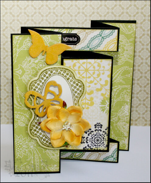 Butterfly tri-fold card *Nook April kit/Echo Park*