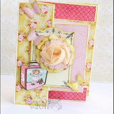 Tri-fold flower card *Nook March kit/Crate Paper*