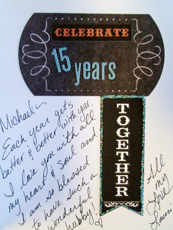 Inside of anniversary card