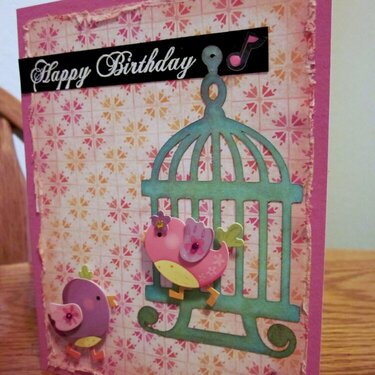 Happy Birthday - bird/cage