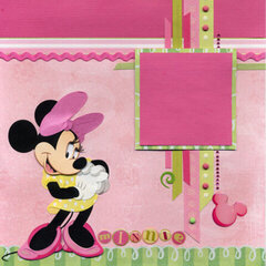Minnie Pink & Green Left Page