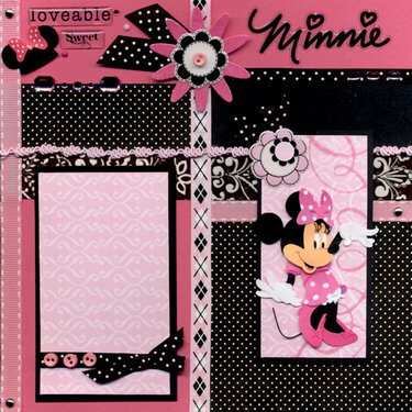 Minnie Hot Pink and Black Left Page