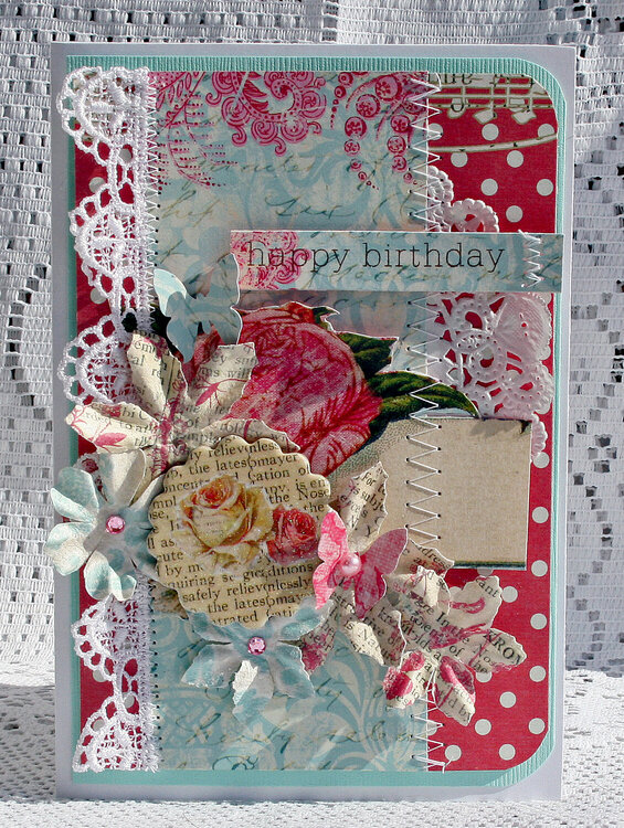 New Prima Rasberry Tea &amp; Shabby Chic Card