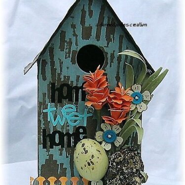 home tweet home*pink paislee*altered birdhouse*