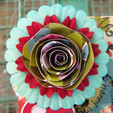 Happy Birthday Card Rosette Flower Close Up