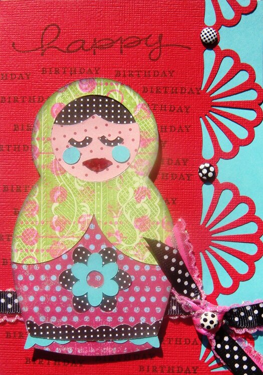 Nesting Doll Happy Birthday Card