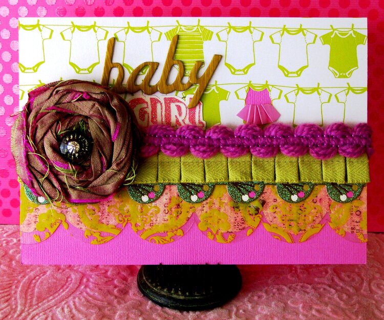 Twisted Card #048 &quot;FOLDS&quot; Baby Girl Shower