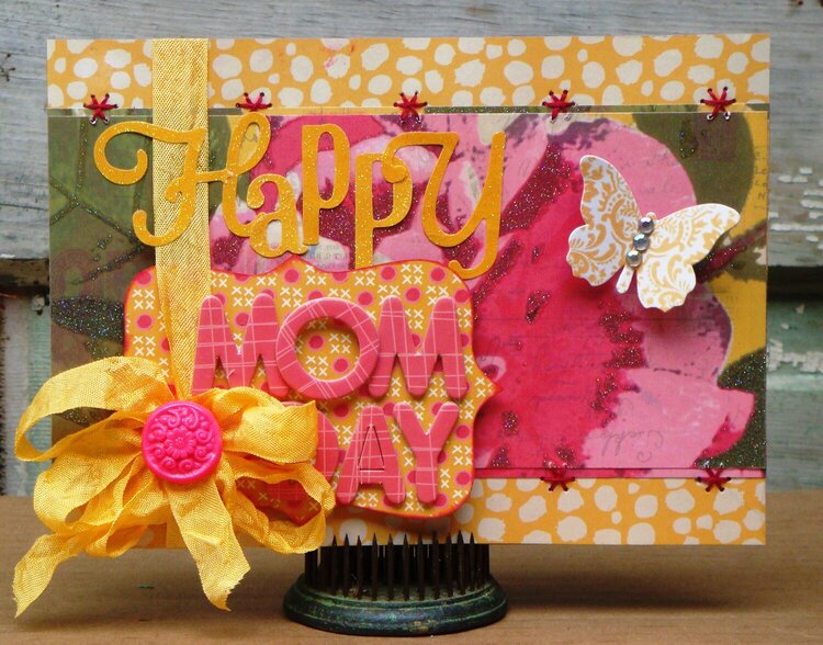 Twisted Card #056 &quot;YELLOW&quot; Happy Mother&#039;s Day Card