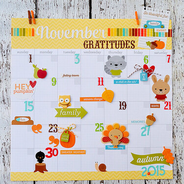 November Gratitude Calendar Page