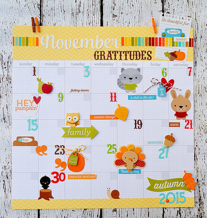 November Gratitude Calendar Page