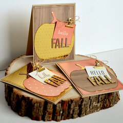golden fall pumpkin card set