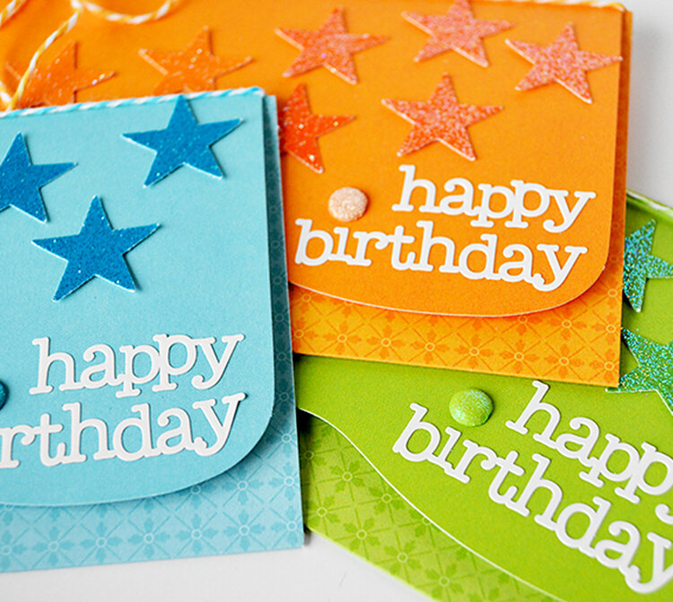 ombre glitter star card set | doodlebug design