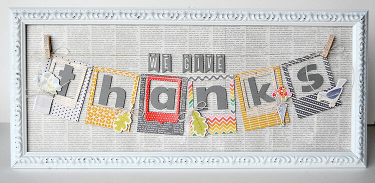 &quot;We Give Thanks&quot; Framed Banner