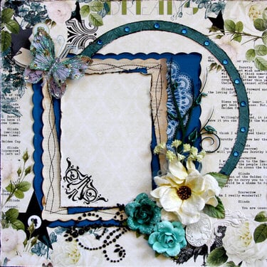 Peacock Colored Shabby Chic Premade 1