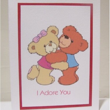 I Adore You Digital Teddy Bear Card