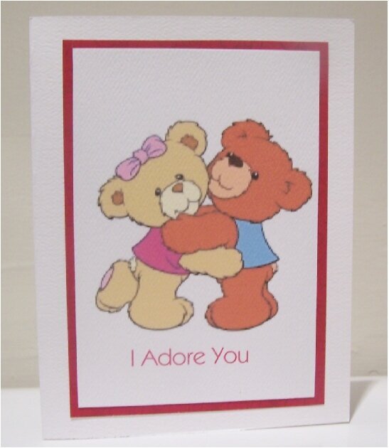 I Adore You Digital Teddy Bear Card