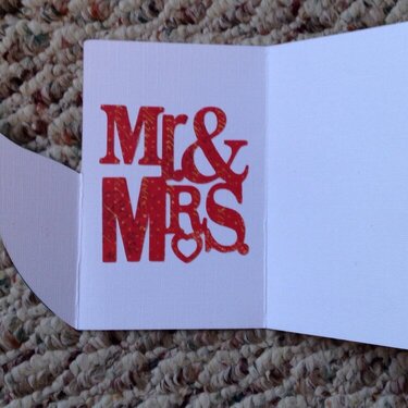Inside of wedding card